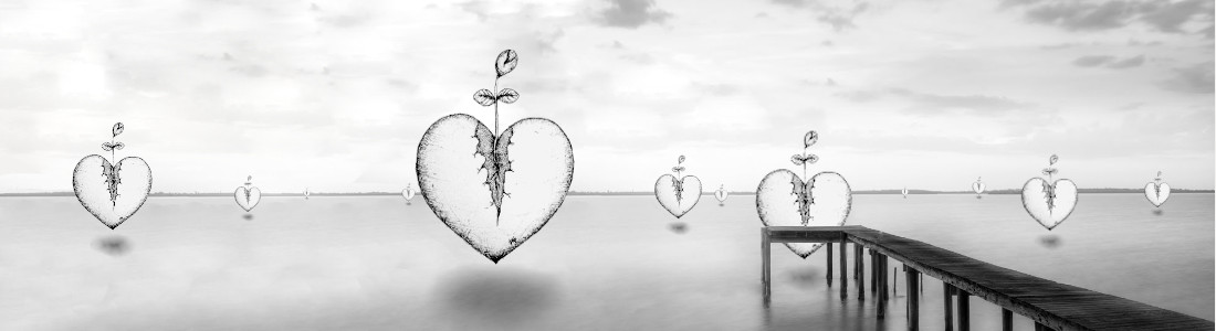 Dock floating hearts