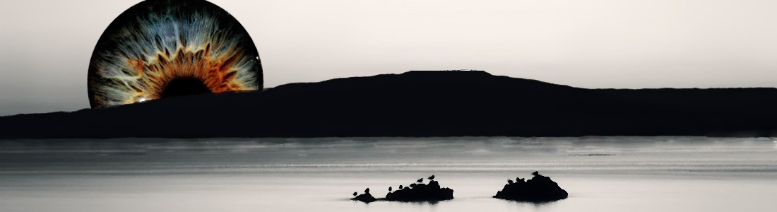 Iris mountain horizon water