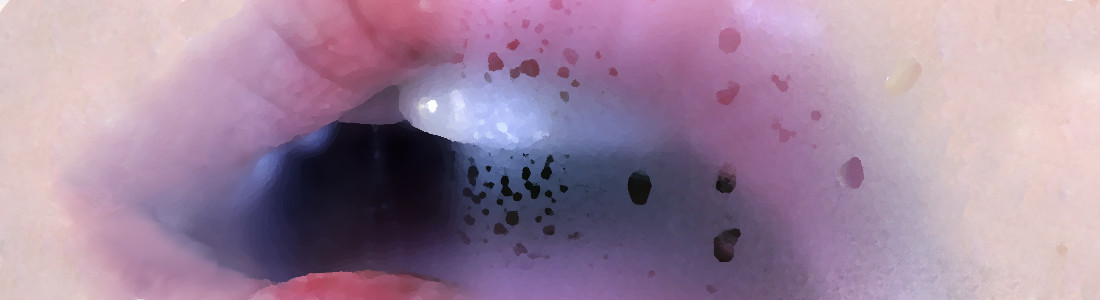 Lips fogged window