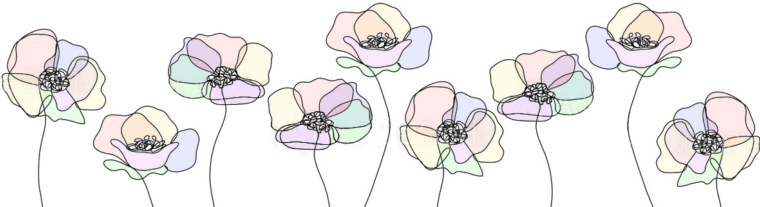 Traced flowers colorized